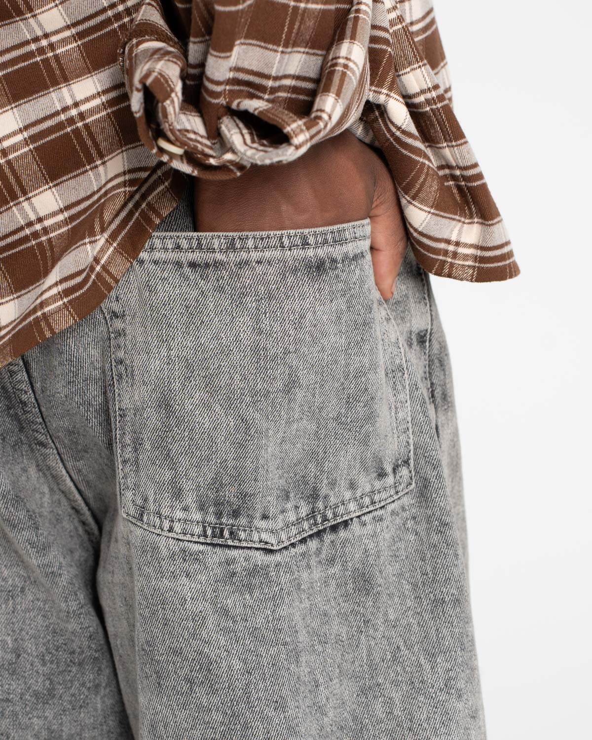 Baggy denim jeans washed gray